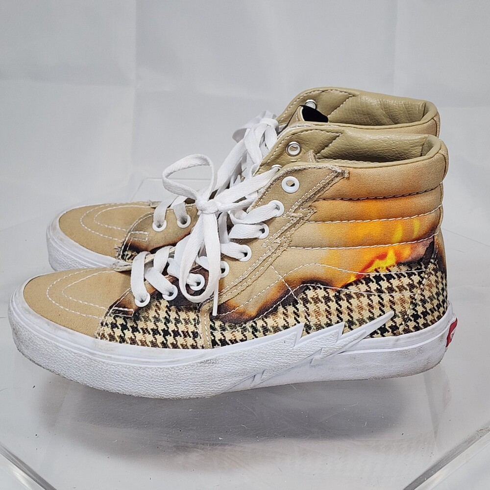 Vans Sk8-Hi Bolt Big Reveal High Top Khaki Men 8/Wom 9.5 Canvas Skate Shoes